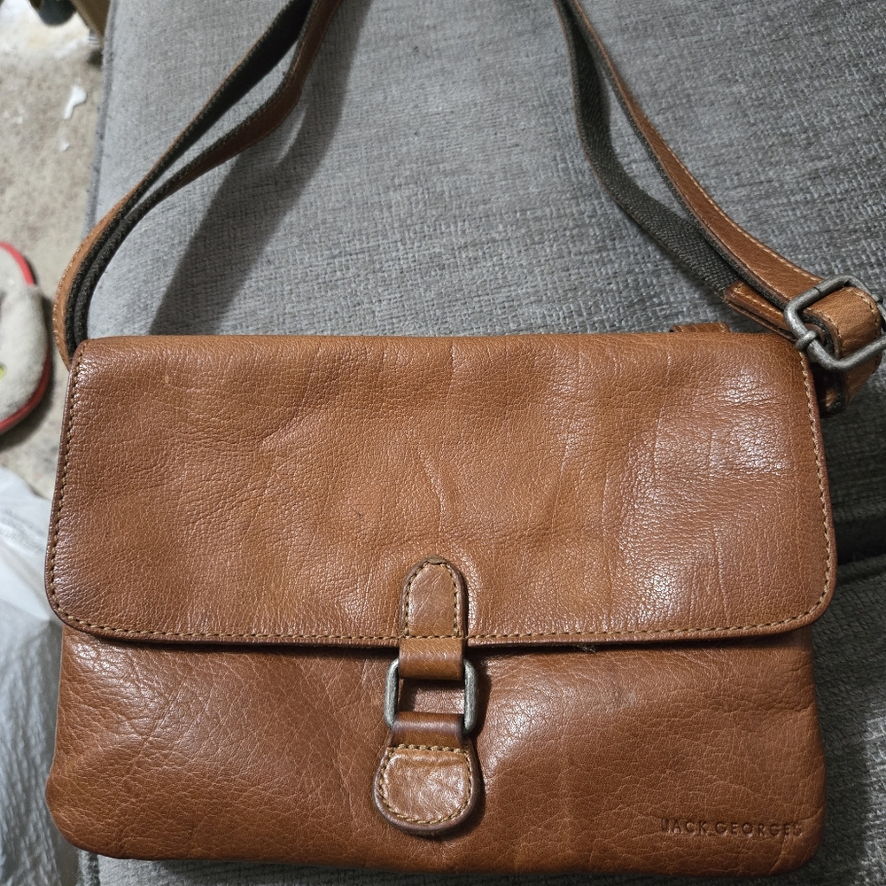 Jack Georges Brown Leather Crossbody Bag. And A Thirtyone Wallett